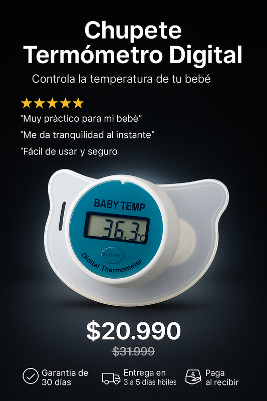 chupete con termometro